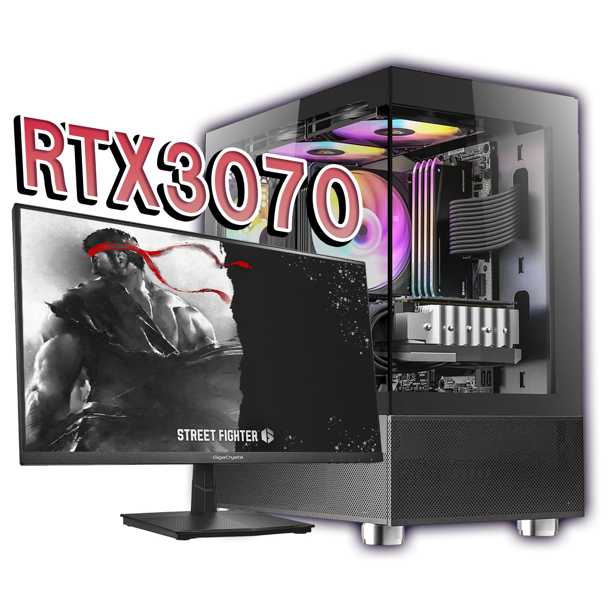 【新品ケース】ミドルモデルフルセット RTX3070 搭載| AMD Ryzen5 5500 / ANTEC CX200M Black White / DDR4 16GB / SSD512GB / Windows 11 | 中古ゲーミングPC専門店 GP-ZERO 