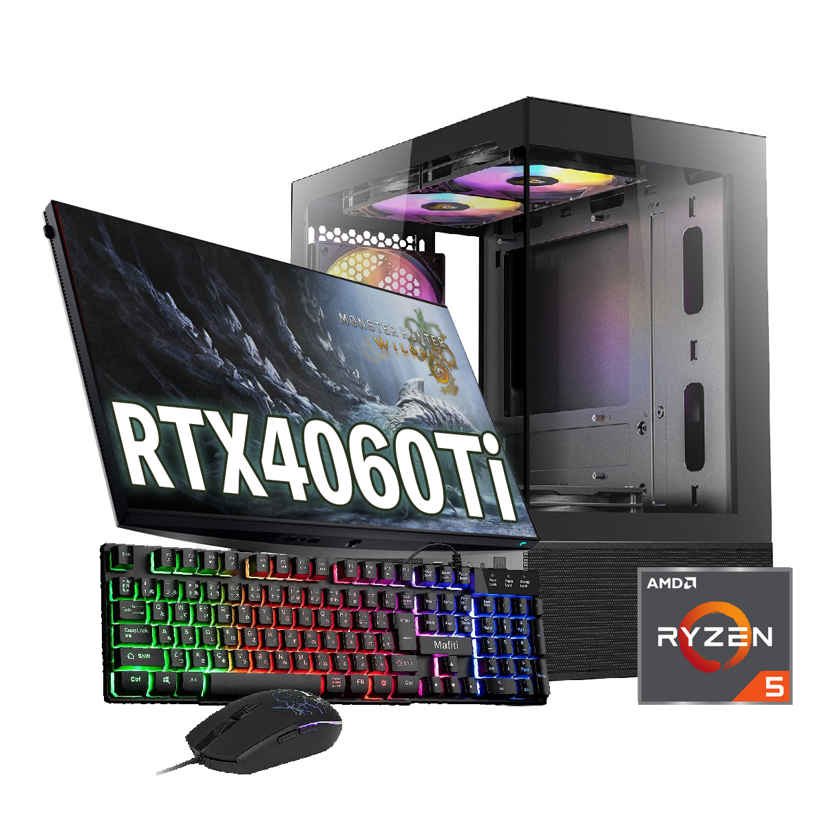 Ryzen5 5600X / RTX4060Ti フルセット