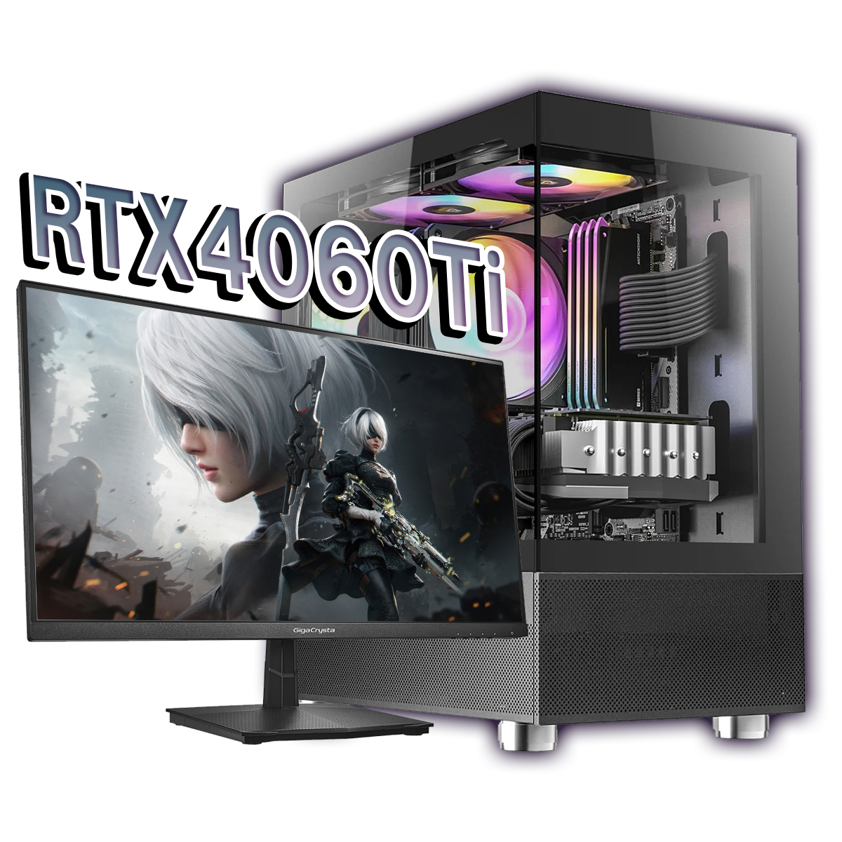 【新品ケース】ハイスペックモデルフルセット RTX4060Ti 搭載| AMD Ryzen5 5500 / ANTEC CX200M Black White / DDR4 16GB / SSD512GB / Windows 11 | 中古ゲーミングPC専門店 GP-ZERO 