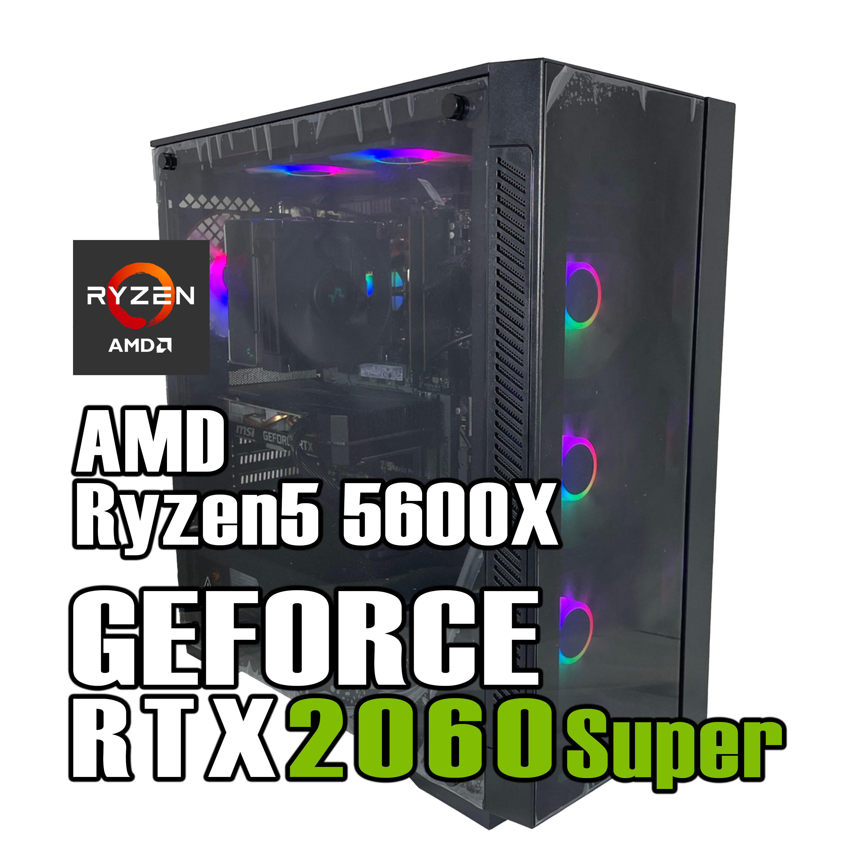 【即納！】 AMD Ryzen5 5600X / GeForce RTX 2060Super / メモリ DDR4 16GB / SSD 512GB / HDD 1TB / DeepCool / Windows11 home |中古ゲーミングPC専門店GP-ZERO