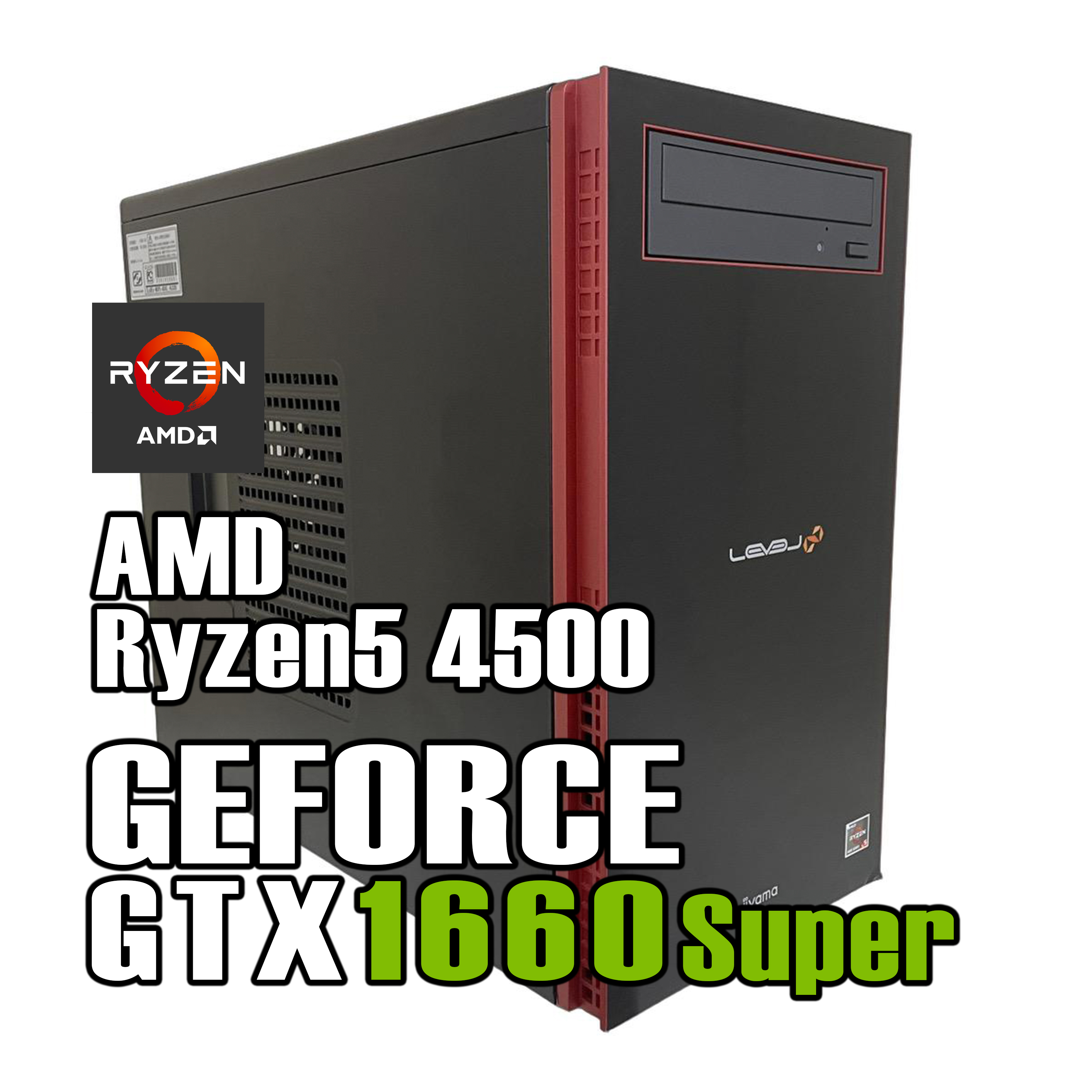 【即納】Ryzen 5 4500 / GeForce GTX1660Super / メモリ DDR4 16GB / SSD 512GB / iiyama LEVEL∞ / Windows11 home  |中古ゲーミングPC専門店GP-ZERO