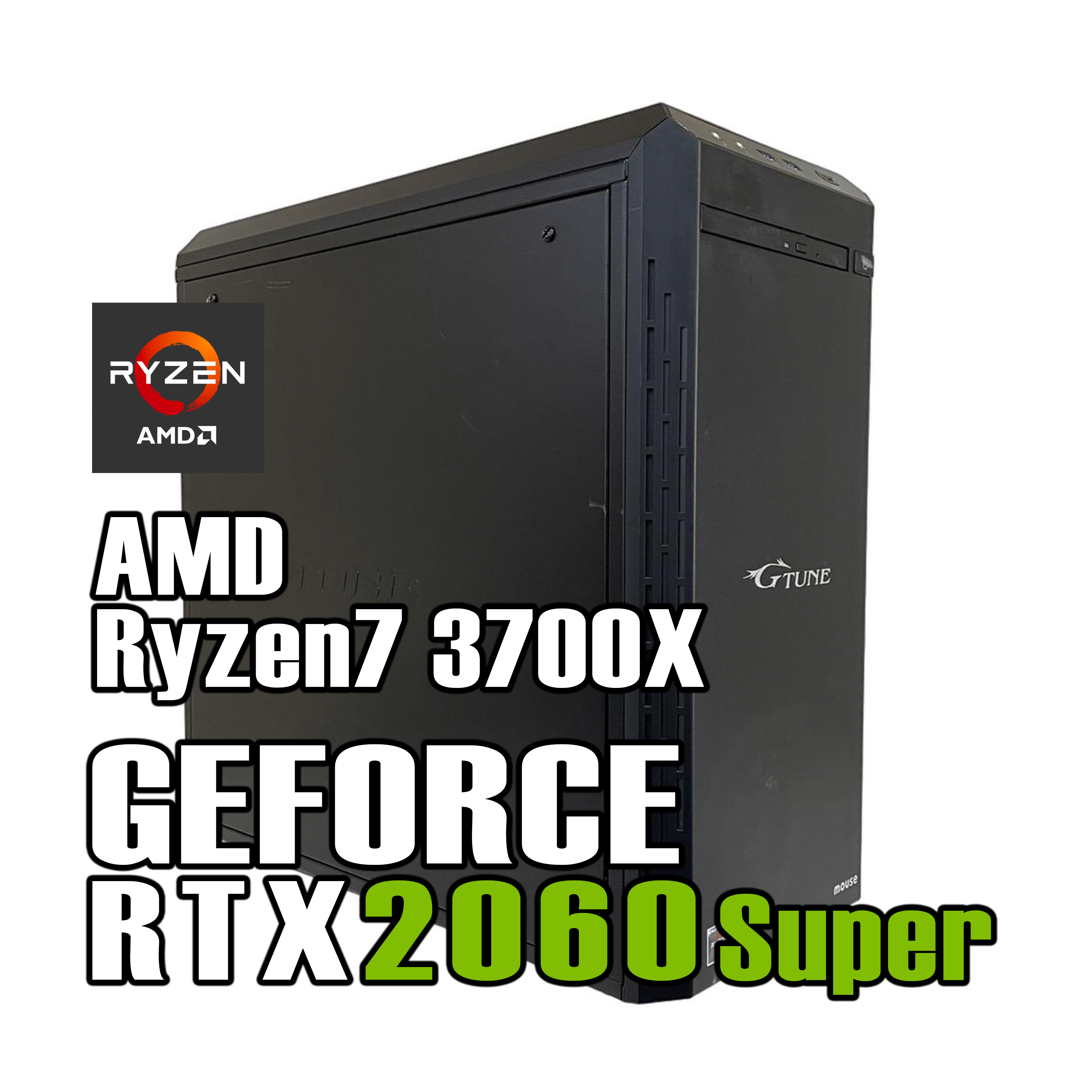 【即納】AMD Ryzen7 3700X / GeForce RTX2060Super / メモリ DDR4 16GB / SSD 512GB / Mouse Gtune / Windows11 Home |中古ゲーミングPC専門店GP-ZERO