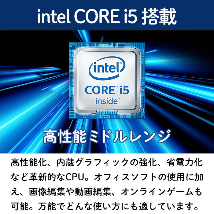 【 店長イチオシ 単体 】初心者向けゲーミングPC Corei5第4世代以上 メモリ8GB SSD256GB グラボGT1030の画像