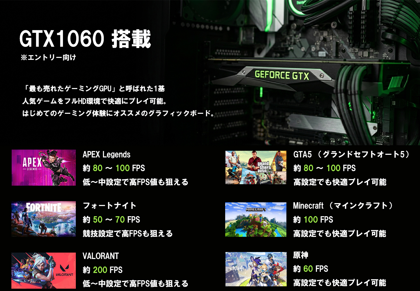 中古ゲーミングPC 単品 | GTX1060 / Ryzen5 3500 / 16GB / SSD512GB