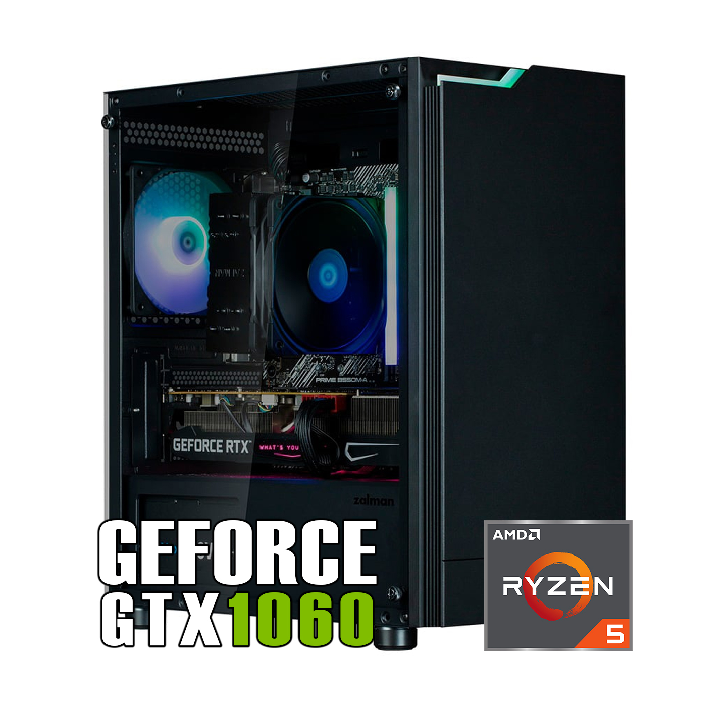 【新品ケース】エントリークラス単品 中古ゲーミングPC | NVIDIA GTX1060 搭載！ / AMD Ryzen5 3500 / ZALMAN T4 PLUS / DDR4 16GB / SSD256GB / HDD500GB / Windows 11 | 中古ゲーミングPC専門店 GP-ZERO
