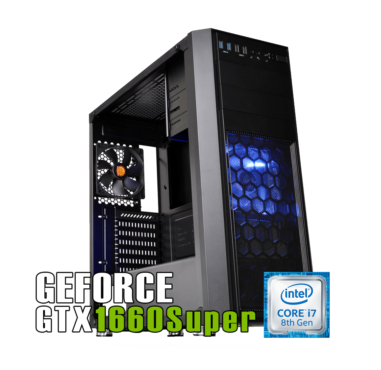 【新品ケース】ミドルクラス単品 中古ゲーミングPC | NVIDIA GTX1660Super 搭載！ / Intel Core i7 8世代/DDR4 16GB/SSD512GB/HDD1TB/Windows11 64bit　ブラック・ホワイト